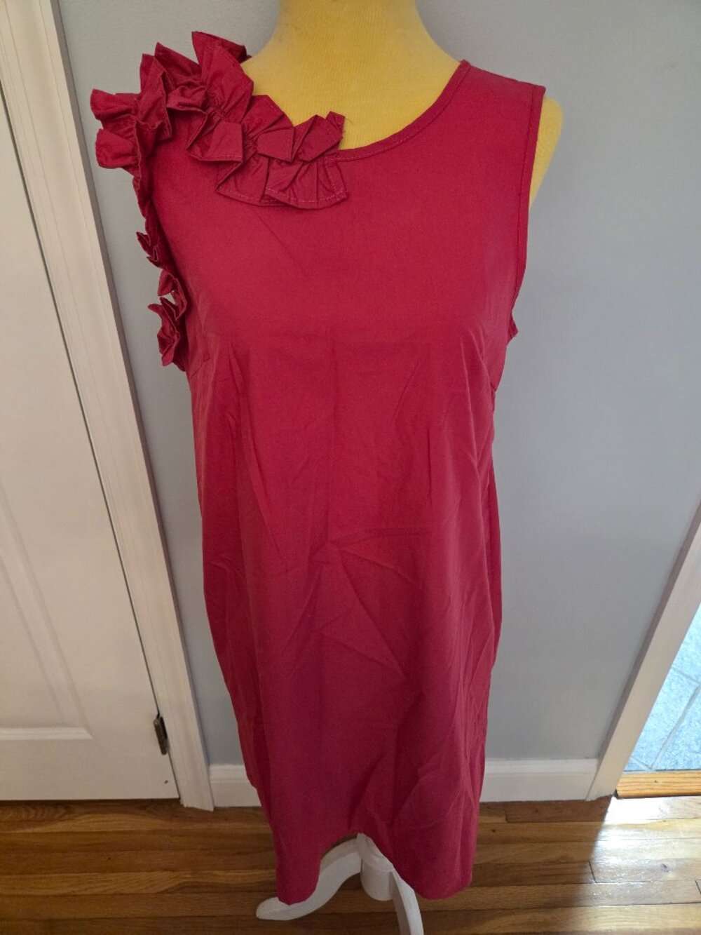 Pink Pullover Ruffle Sleeve Dress